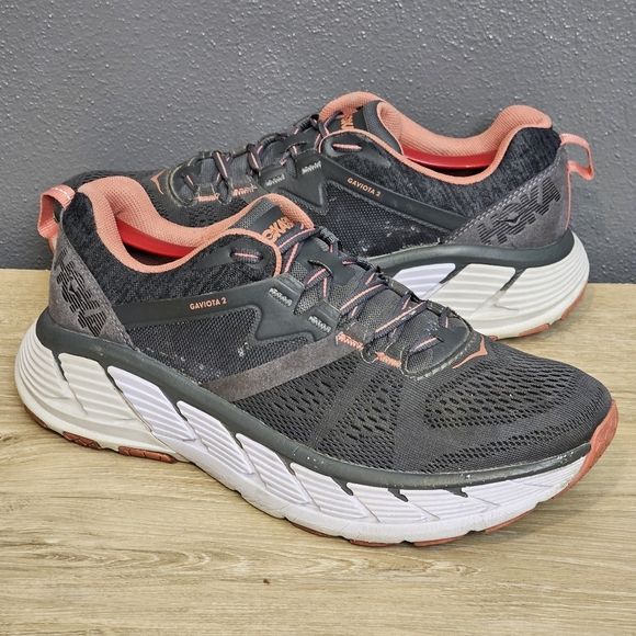 Hoka Shoes - Hoka One One Gaviota 2 Womens Size 10 Gray Running Shoes Athletic Lace Up